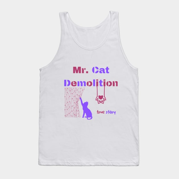 cat toys scratching scratching furniture mischievous behavior high energy playing with a cat cat toys cat behavior feline fun Tank Top by Greenmillion